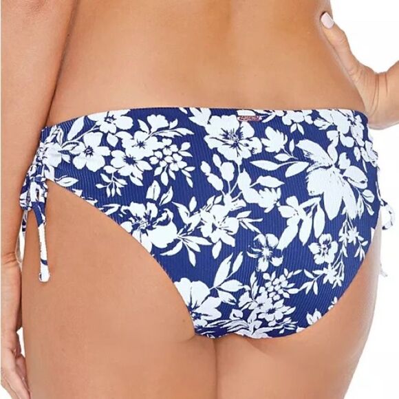 New Unworn Raisins Lunar Blue white Floral Bikini Bottom Size L - Picture 2 of 8